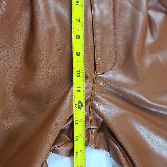Abercrombie & Fitch WomensVegan Leather Sz LG High Rise Ankle Pants - Picture 9 of 11